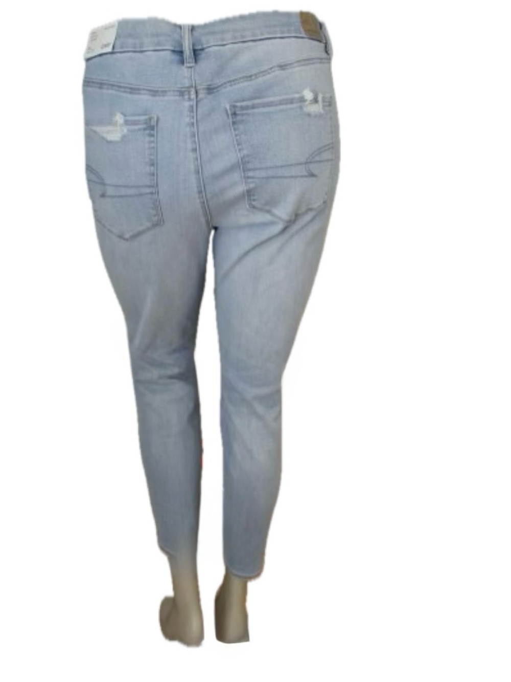 NWT American Eagle AE Ripped Jeans New Curvy High Rise Next Level Stretch 18P - Picture 7 of 9